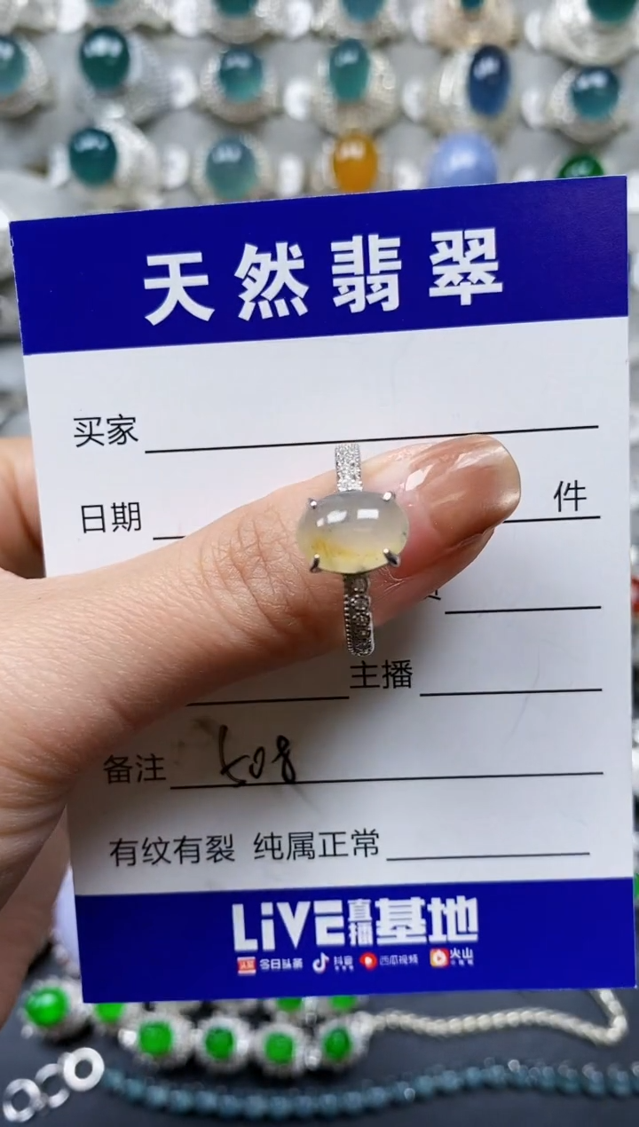 【闪购商品】翡翠戒指银S925镶嵌0508