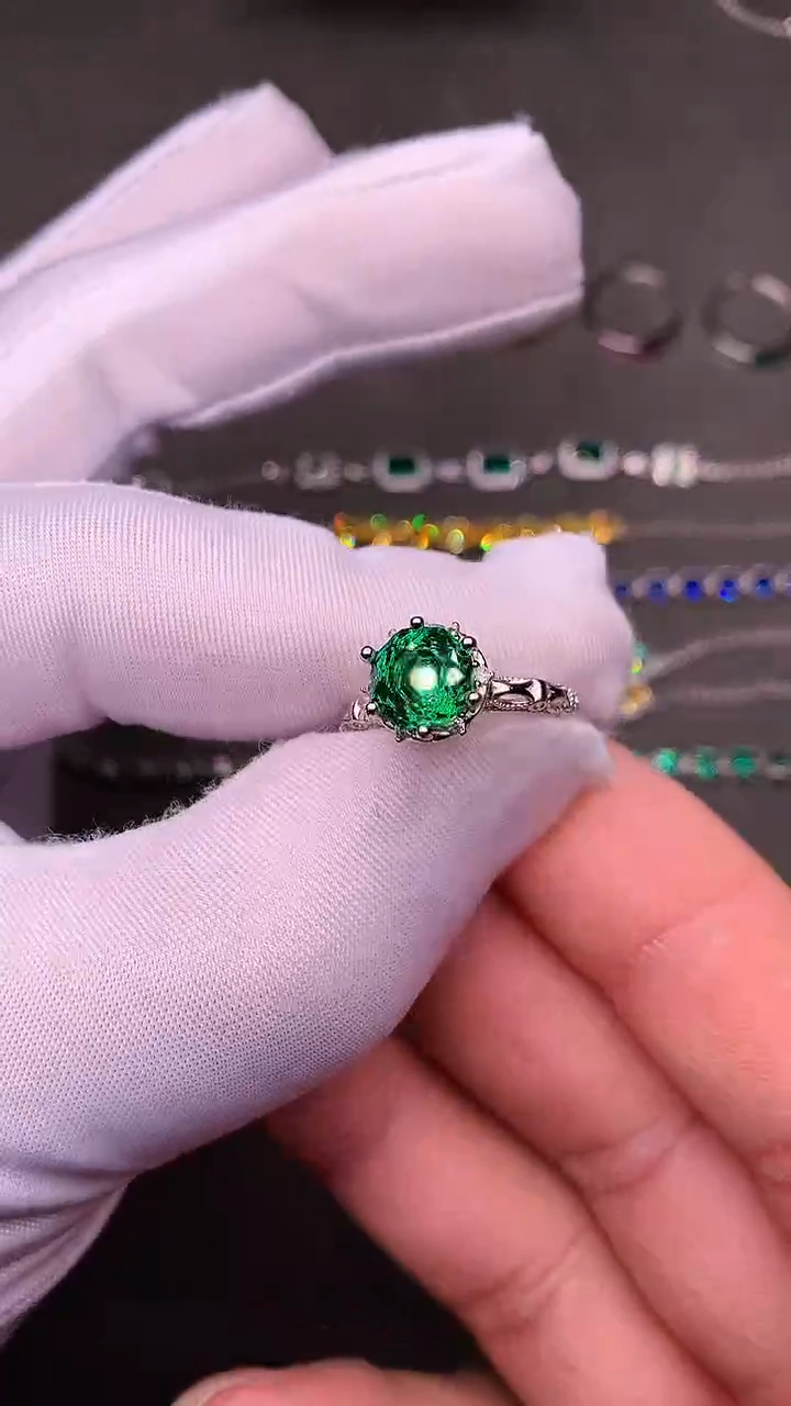 【闪购商品】透辉石戒指银S925镶嵌.....