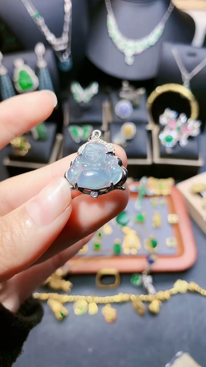 【闪购商品】翡翠吊坠(赠链)银S925镶嵌吊坠