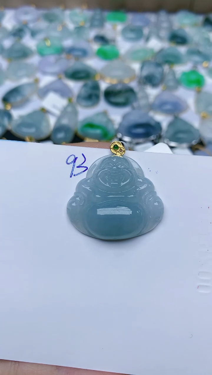 【闪购商品】翡翠颈饰18K金镶嵌天然翡翠A货    93