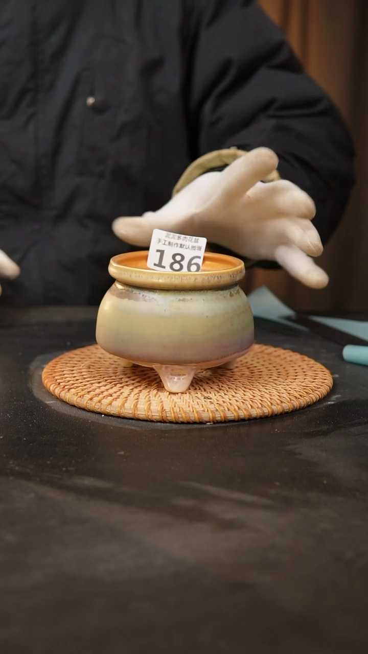 【闪购商品】瓷片186泥泥手工花盆