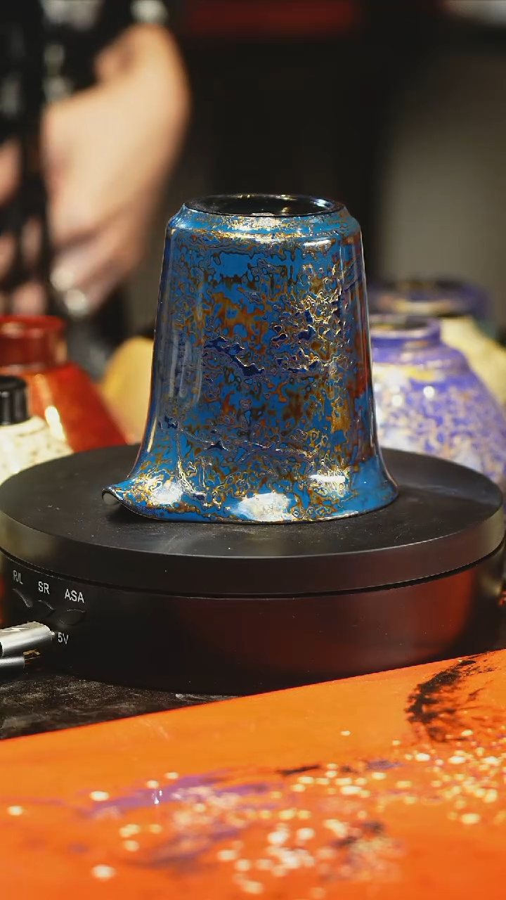 大漆工艺蓝金公道杯