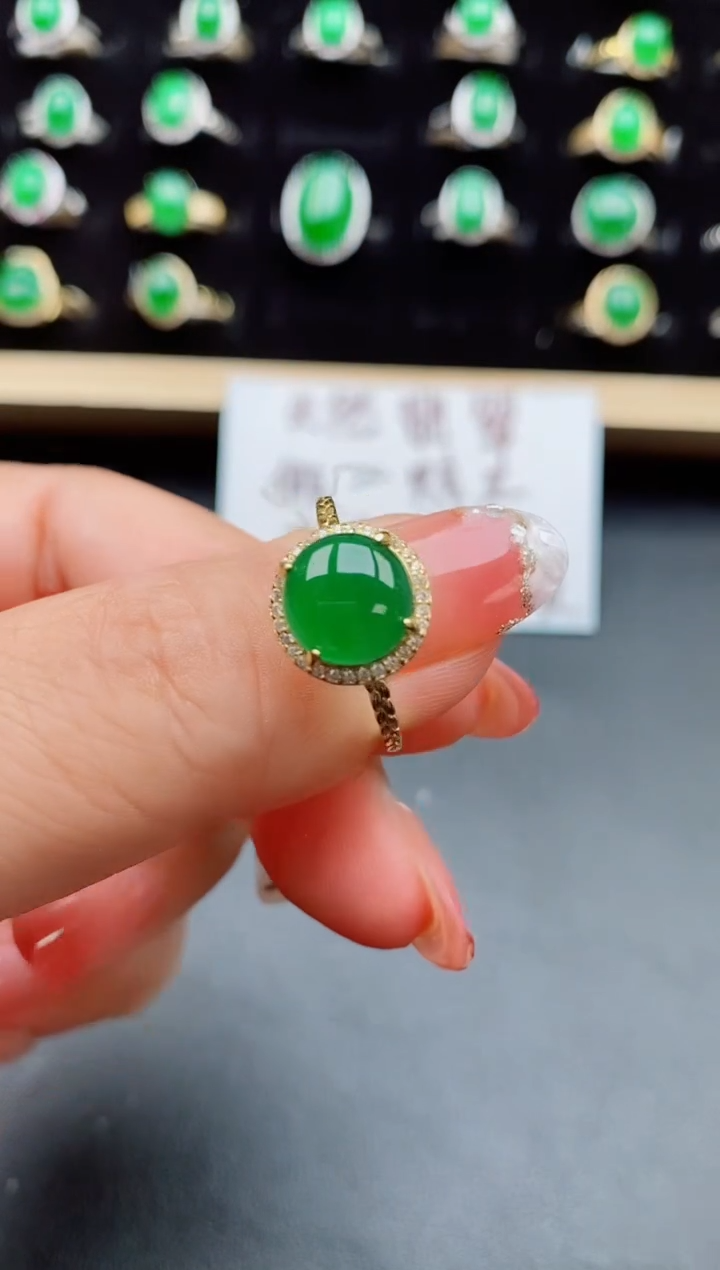 【闪购商品】翡翠戒指银S925镶嵌508050