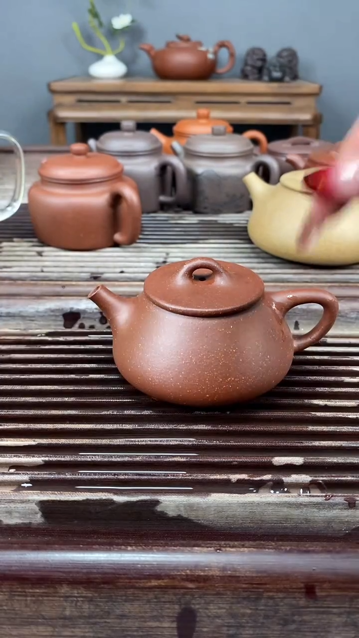 茶壶紫砂降坡泥全手工石瓢150cc