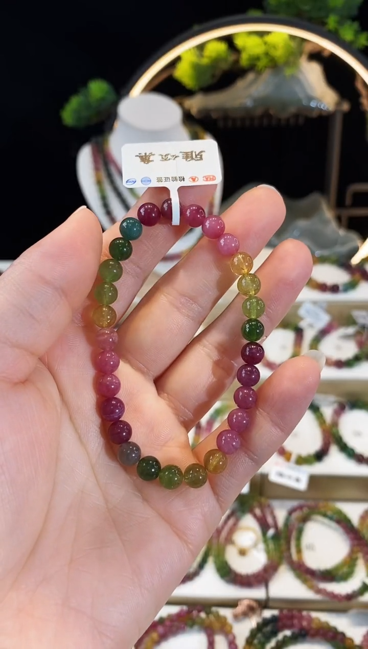 【闪购商品】碧玺手串未镶嵌G2299素圈颜色微差
