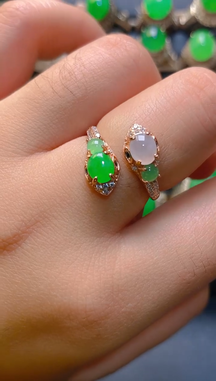 【闪购商品】翡翠耳饰银S925镶嵌天然A货翡翠1