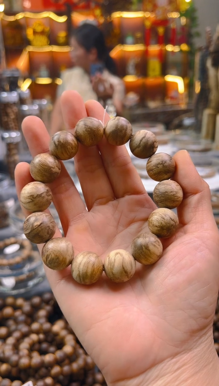 沉香手串达拉干天然野圆珠单圈