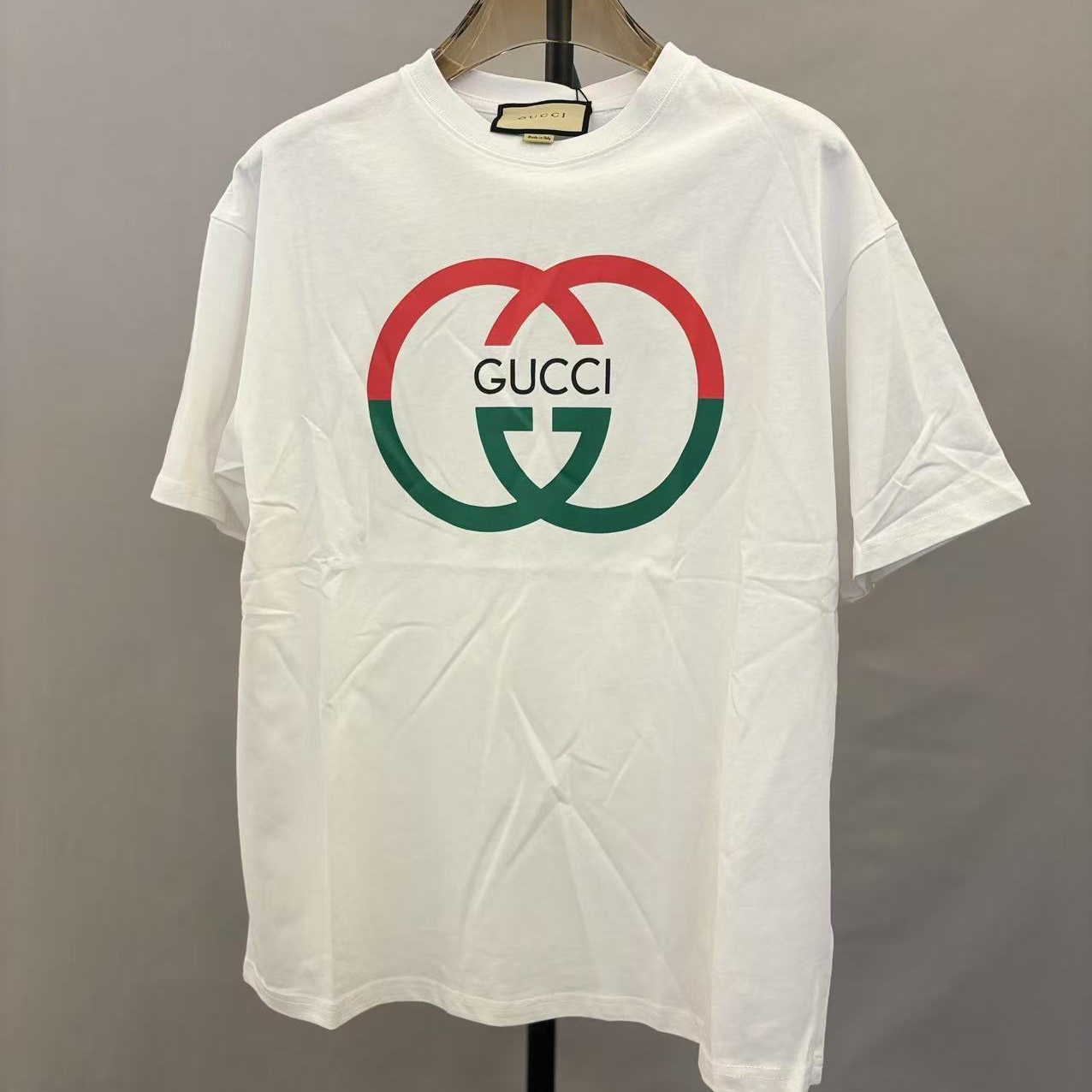 99新 GUCCI/古驰 古驰彩色字母短袖夏季男士