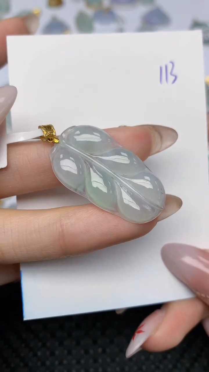 【闪购商品】翡翠颈饰18K金镶嵌天然翡翠A货 113