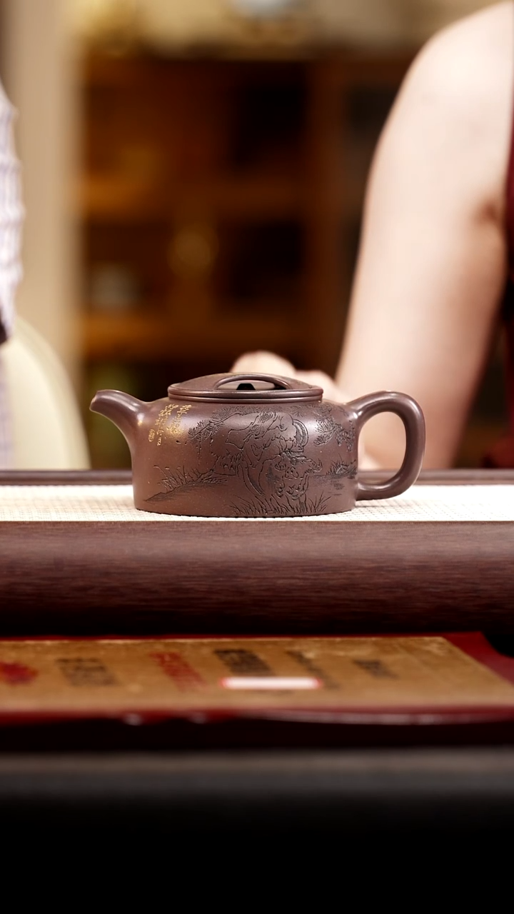 茶壶紫砂天青牛盖莲子