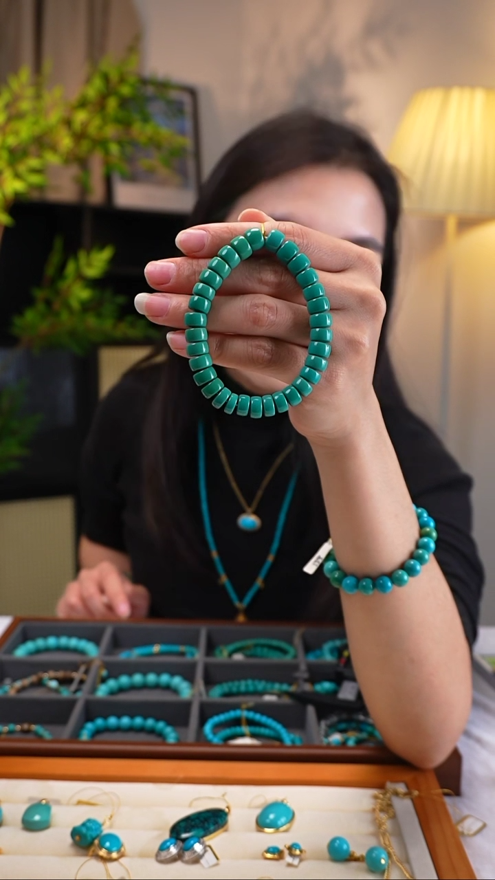 未镶嵌绿松石手串直切 多样性发一