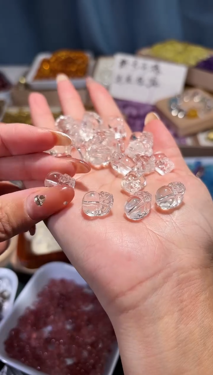 未镶嵌手串水晶全净白水晶貔貅一个宽12长15mm