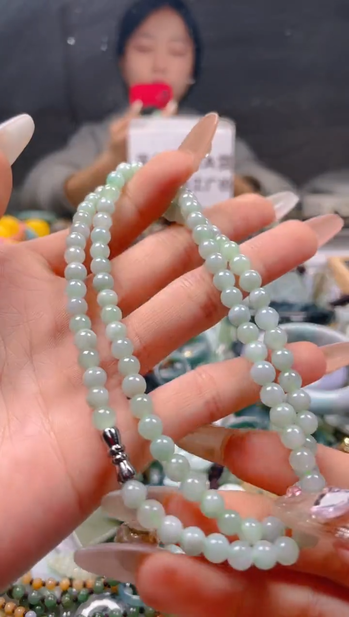 【闪购商品】翡翠颈饰未镶嵌5-6MM/J/翡翠A货一图一物