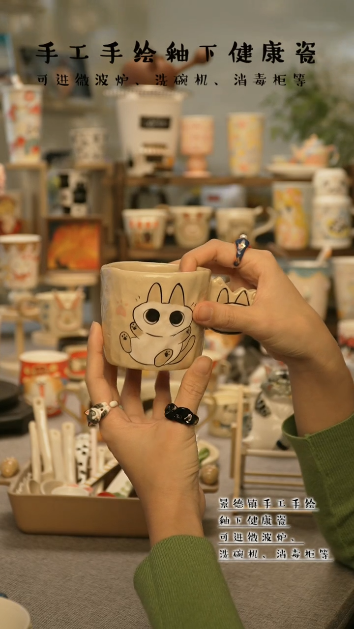 【闪购商品】杯陶瓷景德镇高温釉下彩@W674