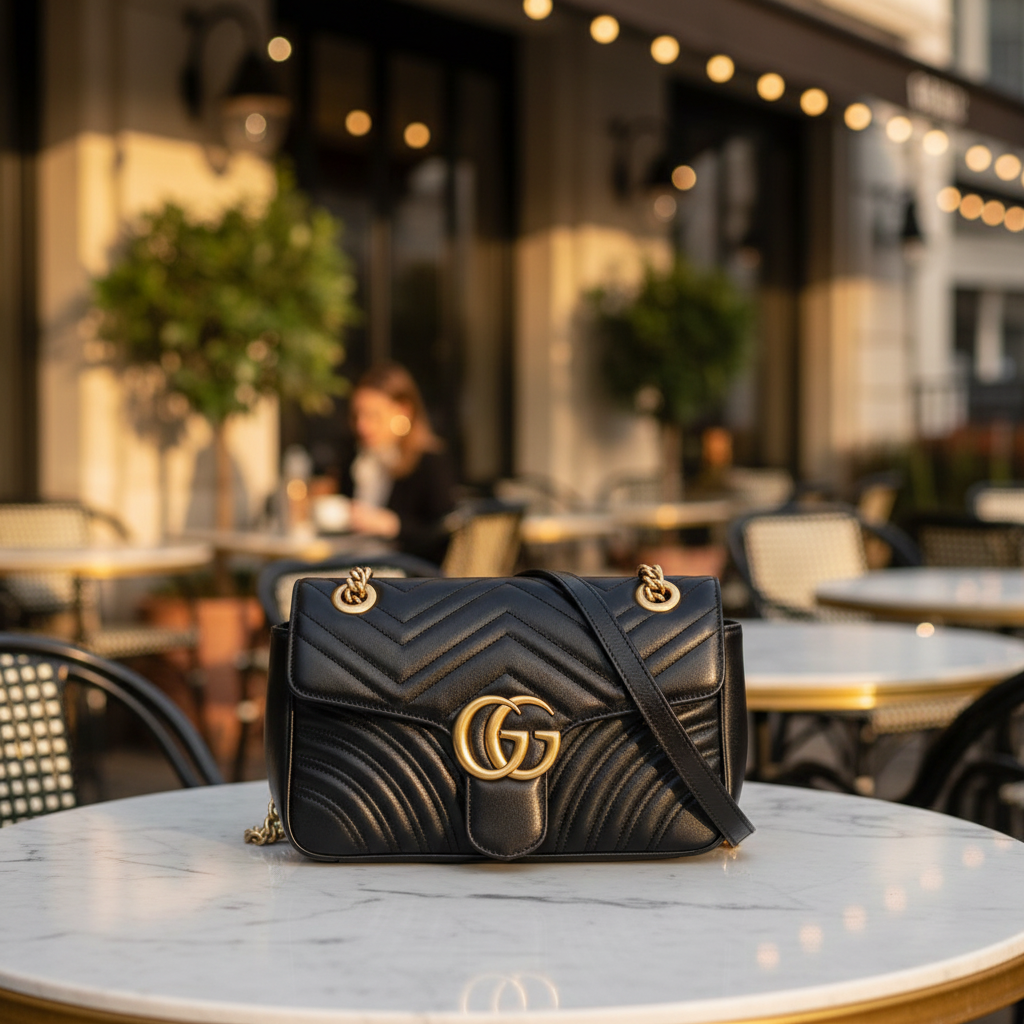 95新 GUCCI/古驰   黑色马蒙单肩包  1739 6137 