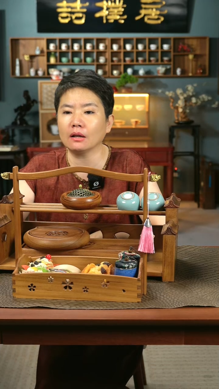 木银**香老柚木樱花之恋提梁盒