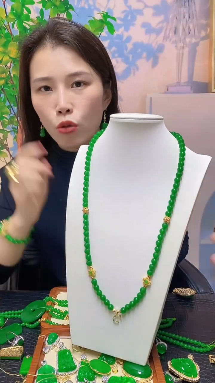 【闪购商品】翡翠14K金镶嵌项链翡翠项链