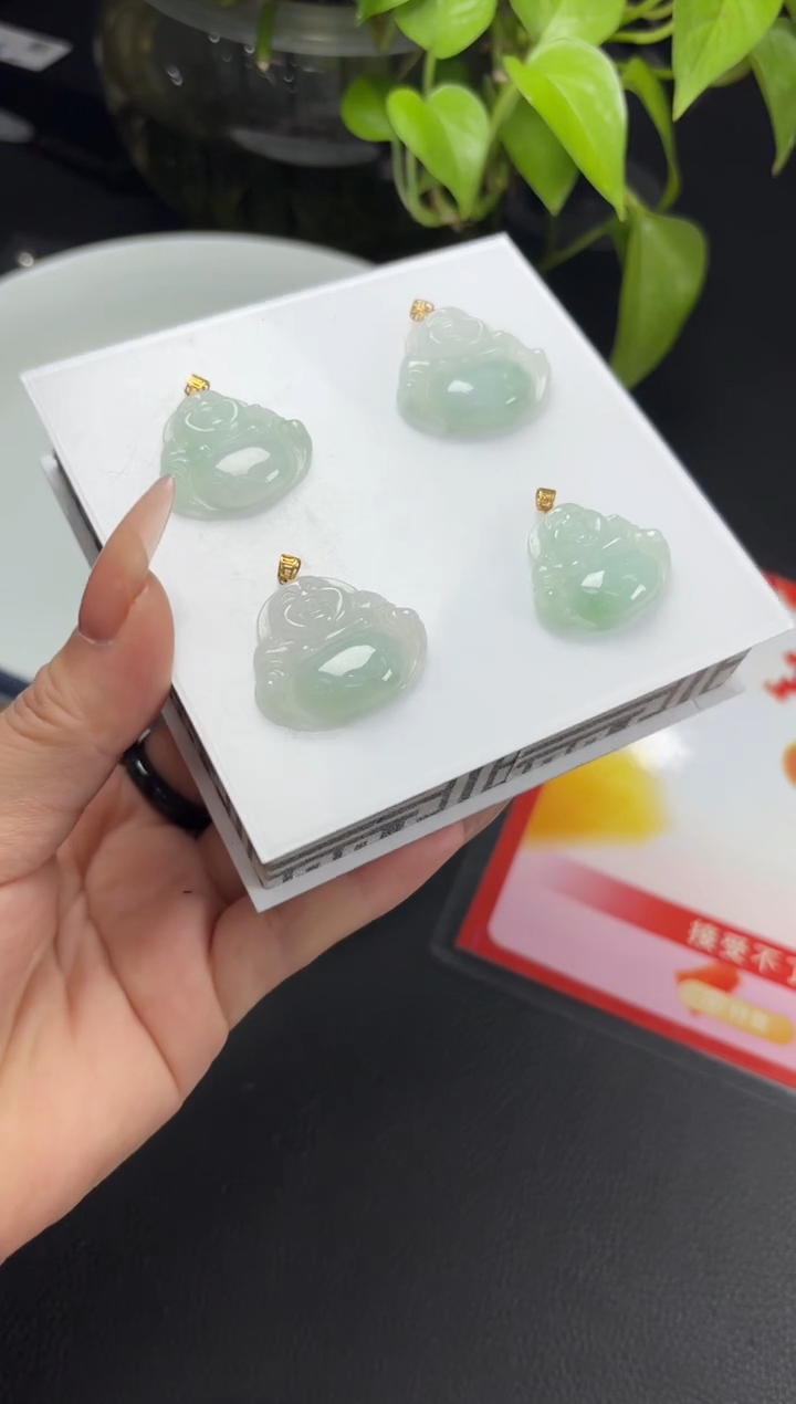 【闪购商品】翡翠挂件18K金镶嵌多样性发一件佛公