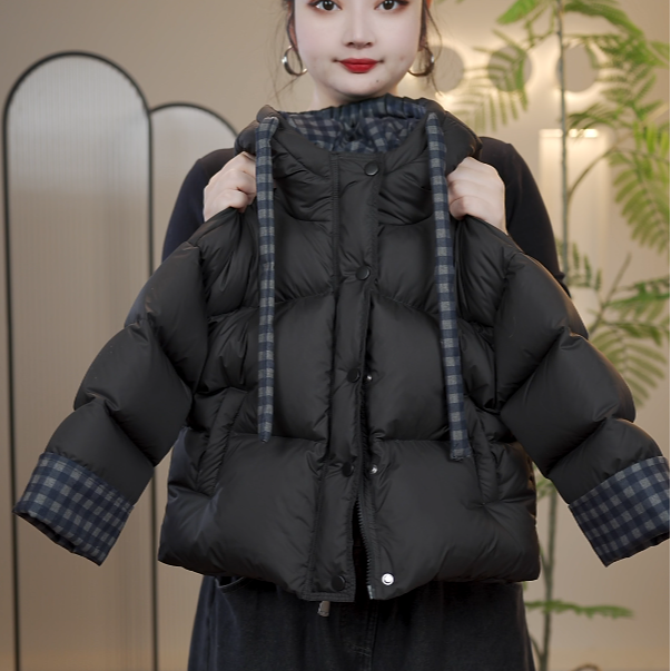 【栗子】【现货】2025款儿童韩版双倍充绒加厚连帽白鸭绒羽绒服8023