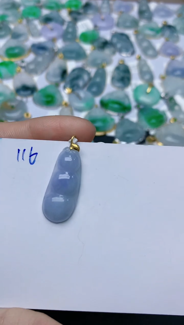 【闪购商品】翡翠颈饰18K金镶嵌天然翡翠A货    