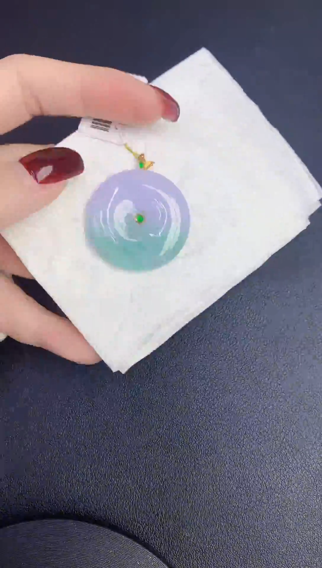 颈饰18K金镶嵌翡翠缅甸天然翡翠A货