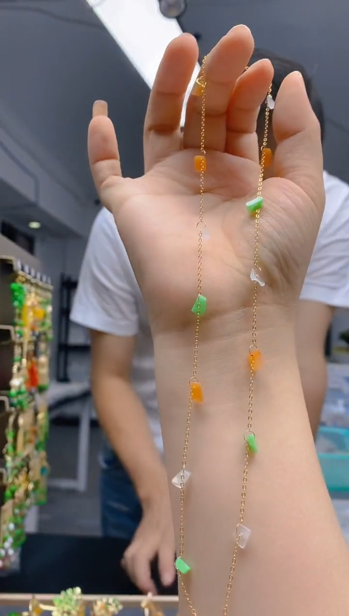 【闪购商品】翡翠耳饰合金549翡翠锁骨链