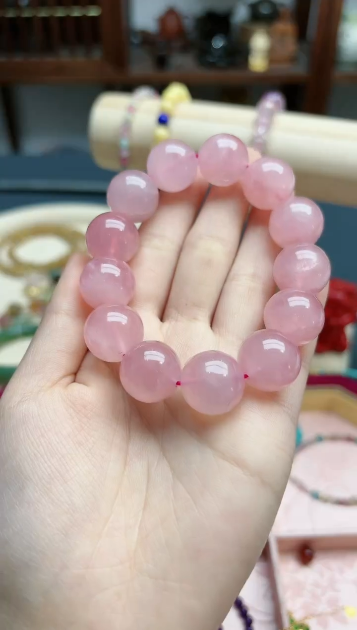 【闪购商品】水晶手串未镶嵌粉水晶16mm手串*1 ZD