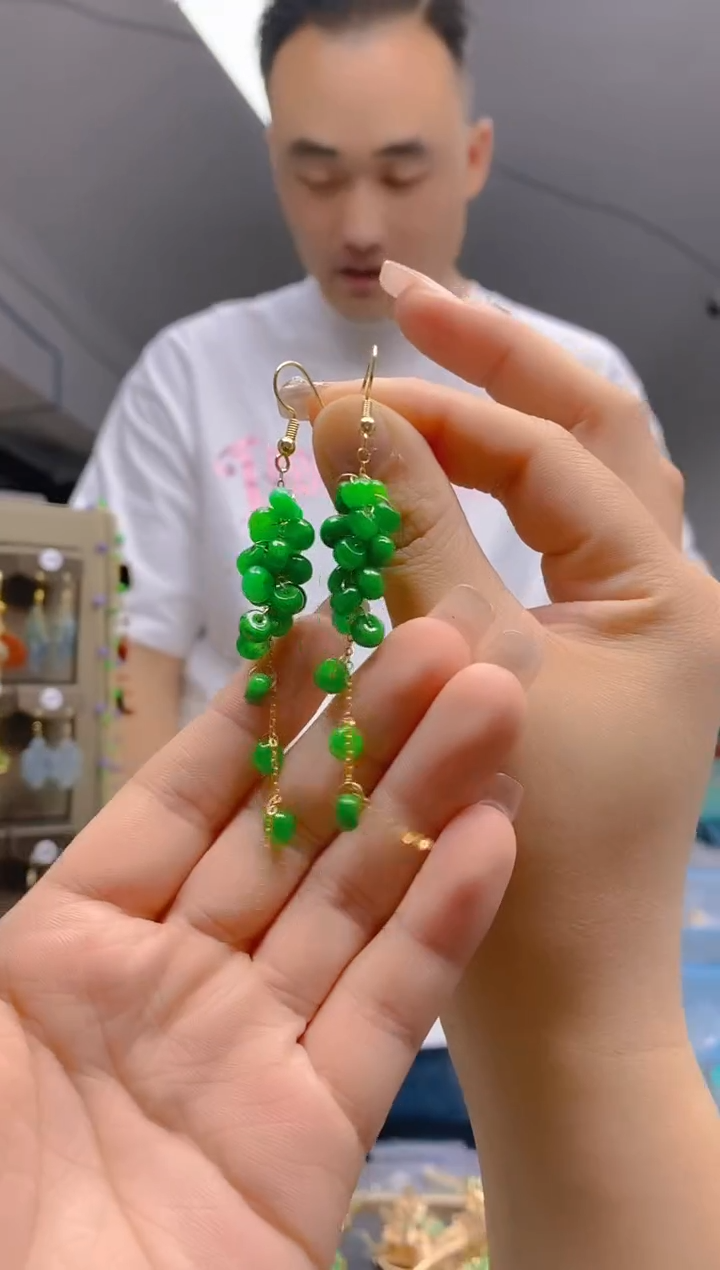 【闪购商品】翡翠耳饰合金267翡翠耳钩