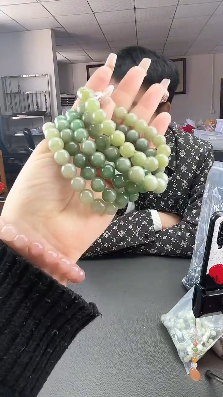 【闪购商品】密玉（石英质玉）密玉绿手串5条未镶嵌5条绿色
