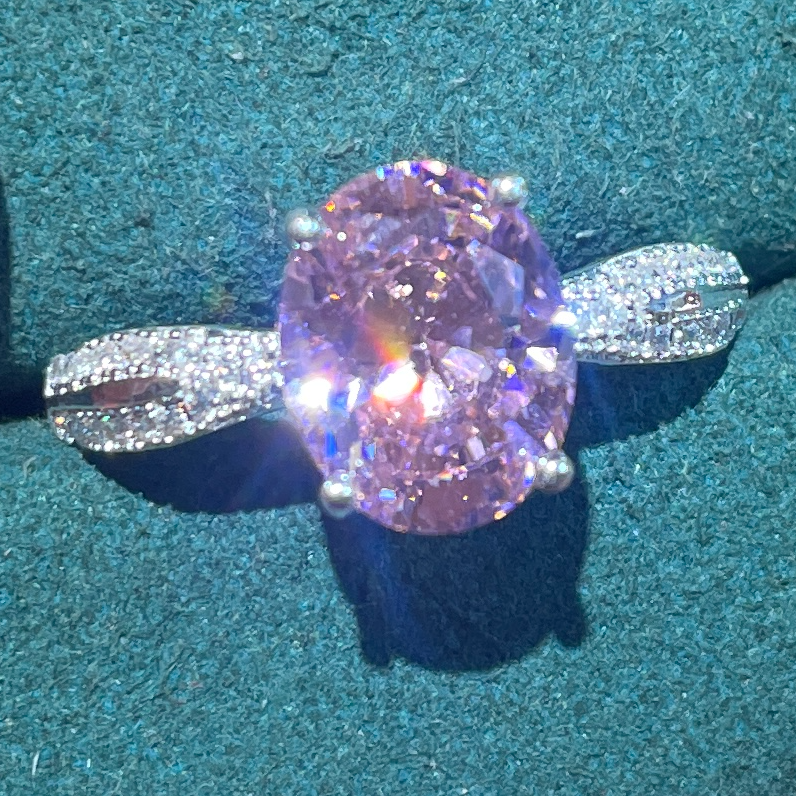 培育蓝宝石F-DC典藏轻奢粉   精工戒指