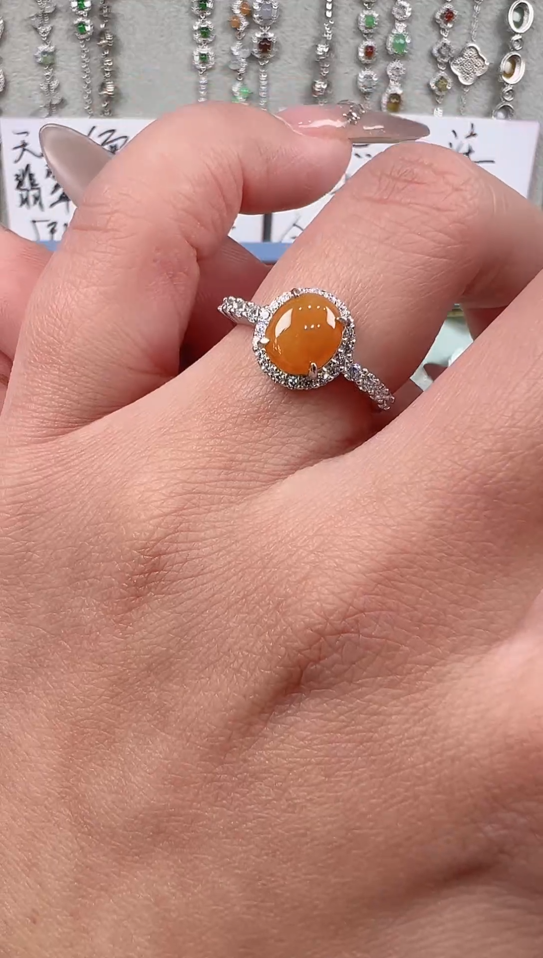 【闪购商品】翡翠戒指银S925镶嵌天然缅料保A保真保天然