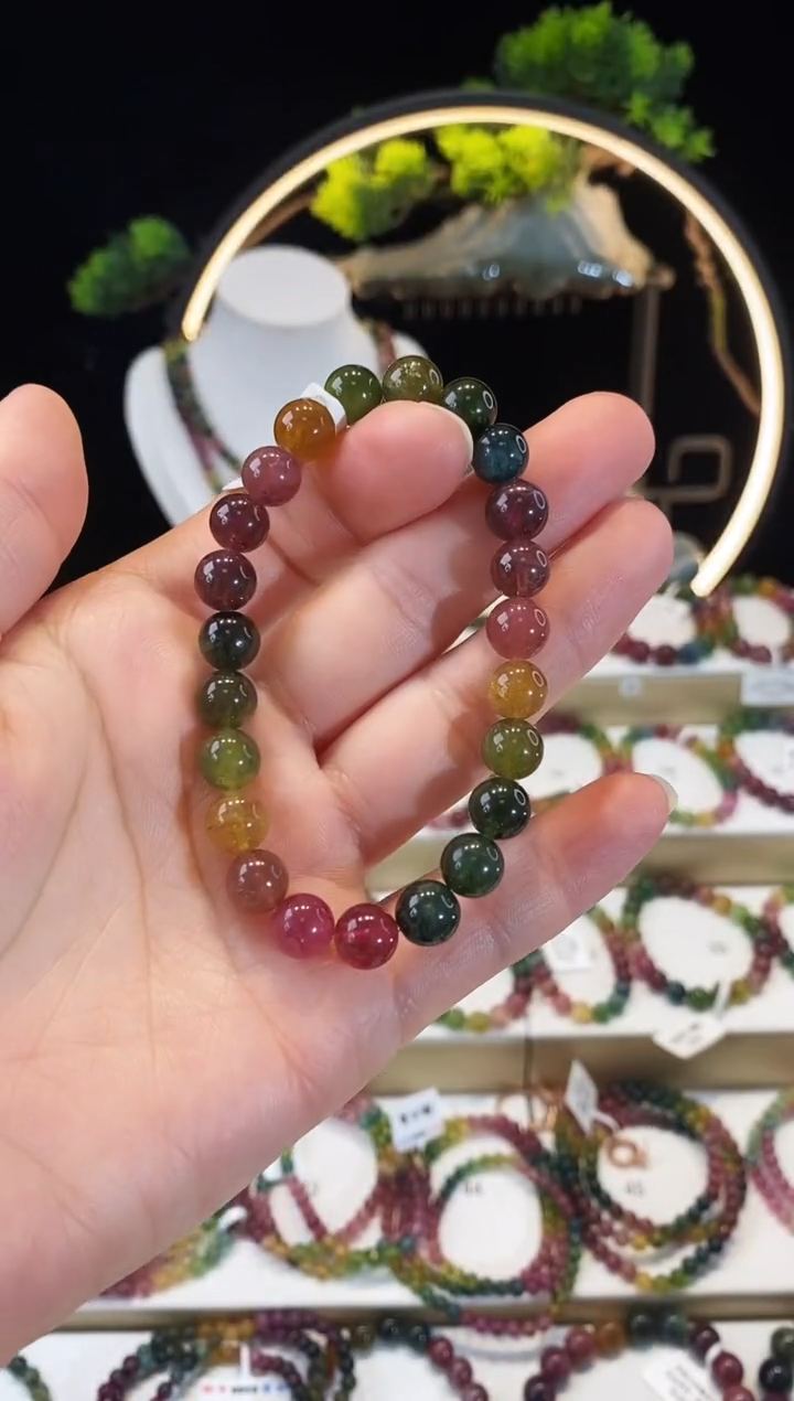 【闪购商品】碧玺手串未镶嵌G2290素圈颜色微差
