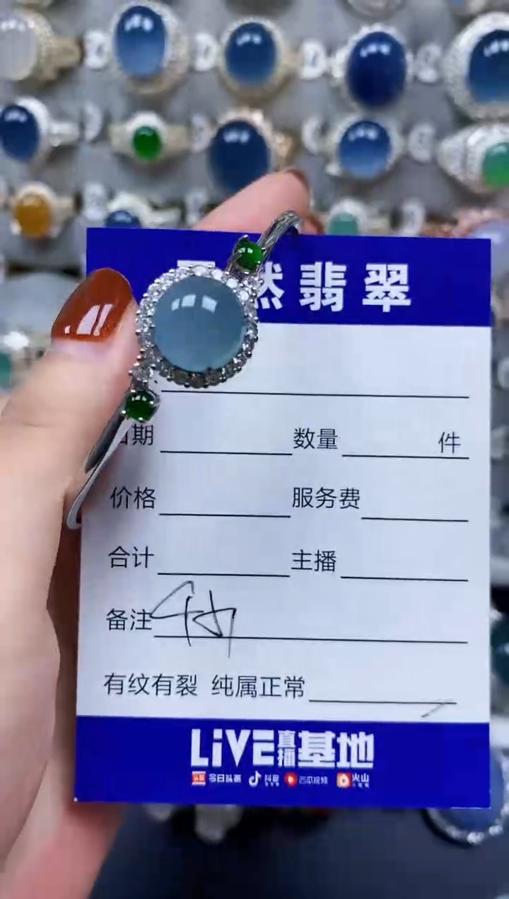 翡翠手镯银S925镶嵌451