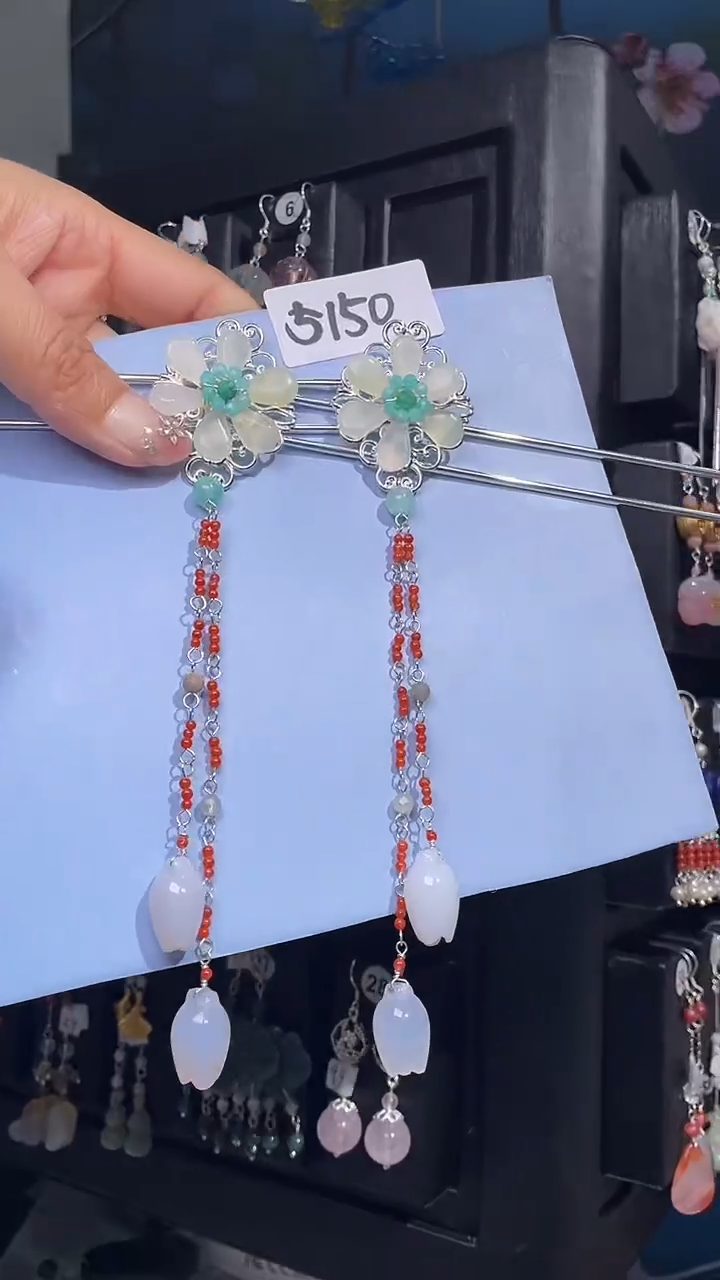 未镶嵌岫玉发饰喜欢拍