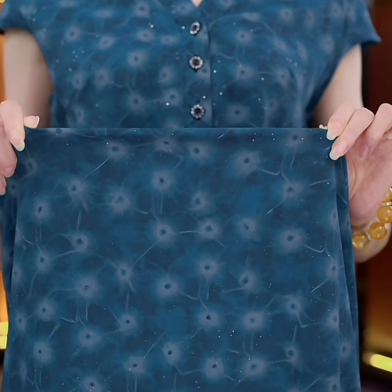 2025年新中式国风高级显瘦旗袍碎花连衣裙（平面花）【X4512】-喵喵