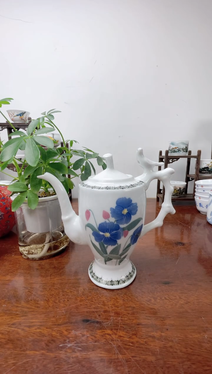 【闪购商品】1醴陵釉下彩高温手绘 鸟鸣壶