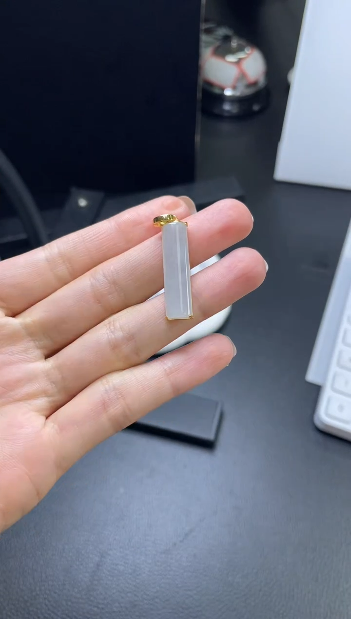 【闪购商品】翡翠挂件银S925镶嵌无事牌