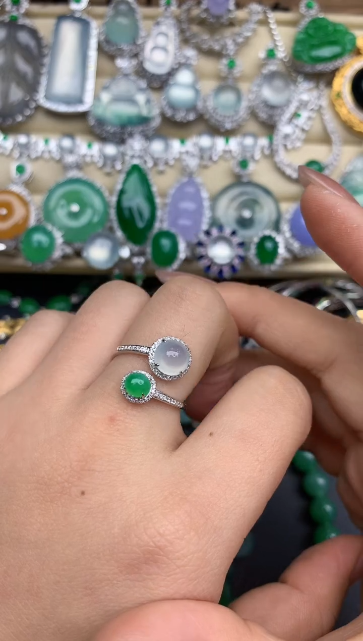 18K金镶嵌戒指翡翠228-中国好珍宝