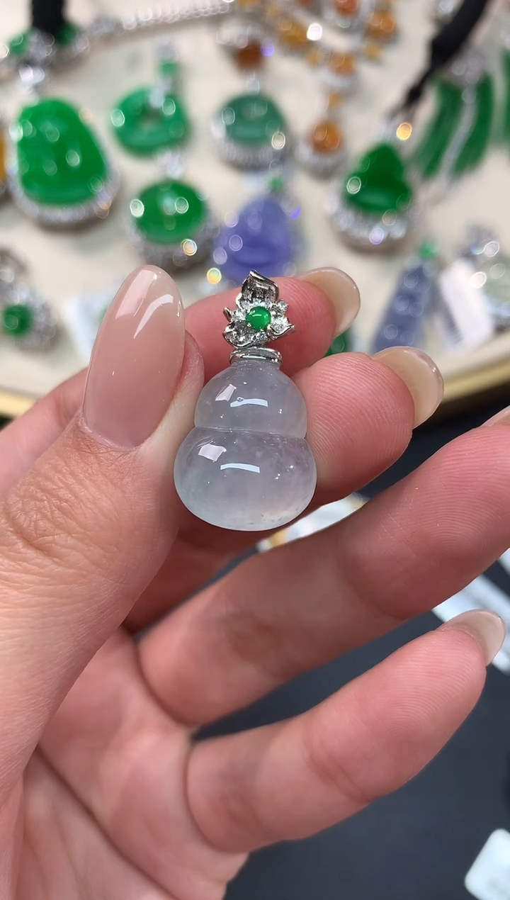 【闪购商品】翡翠吊坠(不含链)18K金镶嵌吊坠A376|3500