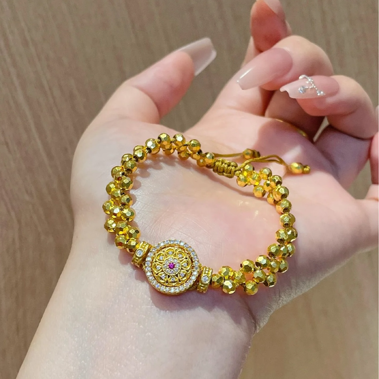 足金999 足金点钻盘手表链 简约大气时尚百搭七夕情人节    精品