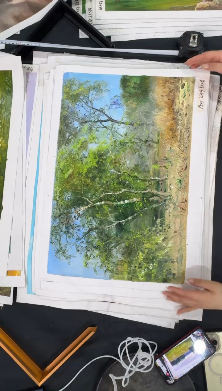 油画【新品含装裱】朝鲜画家原创手绘油画作品