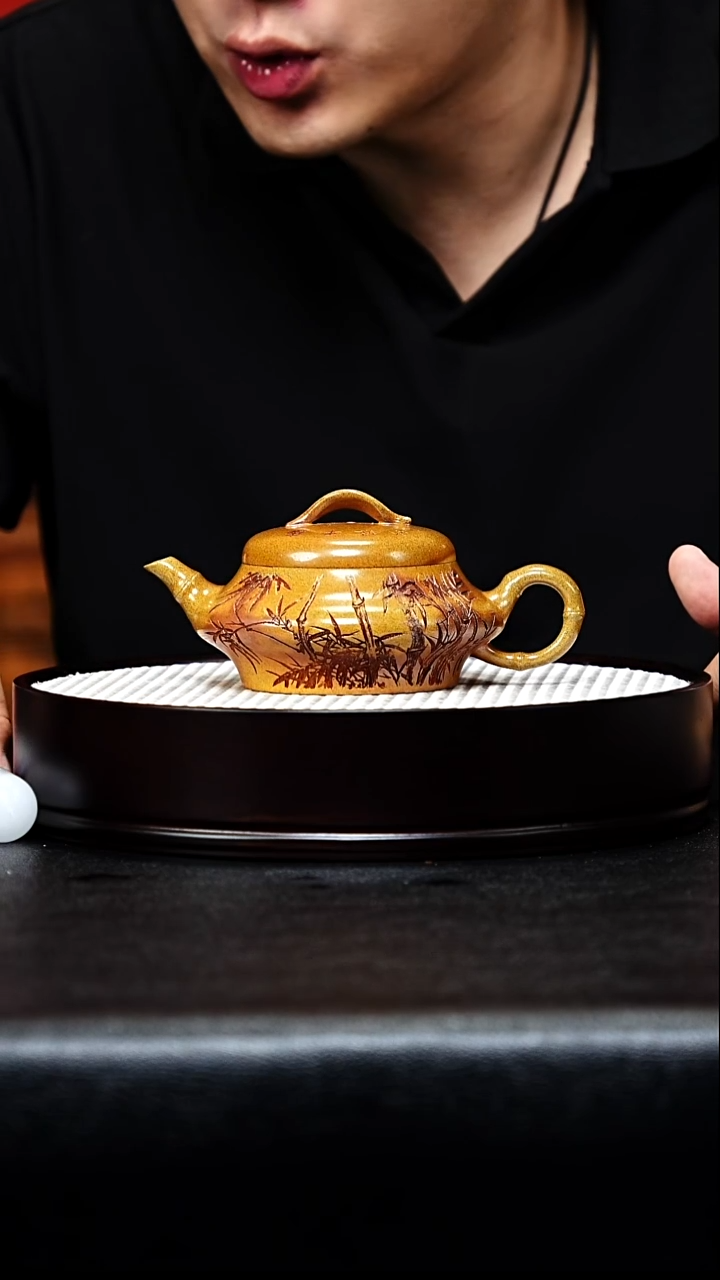 茶壶紫砂一叶知秋手工紫砂壶