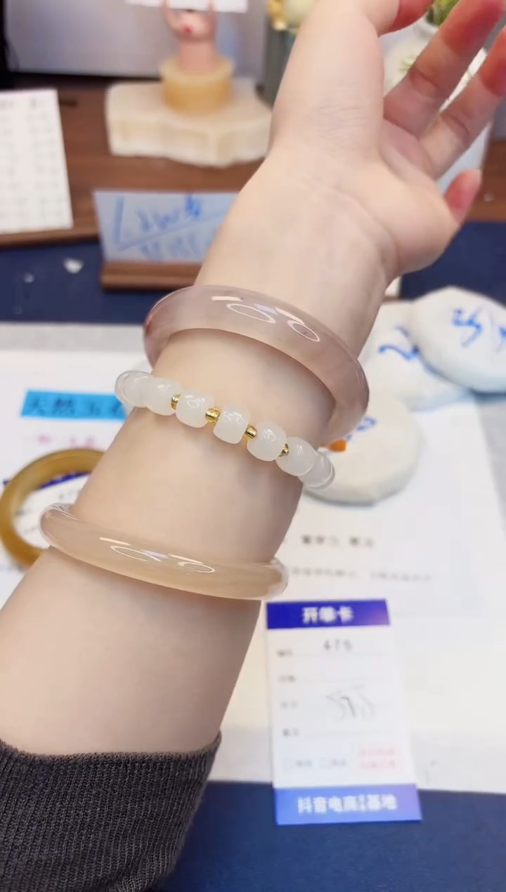 【闪购商品】石英质玉手镯未镶嵌475-财气镯-圈口58