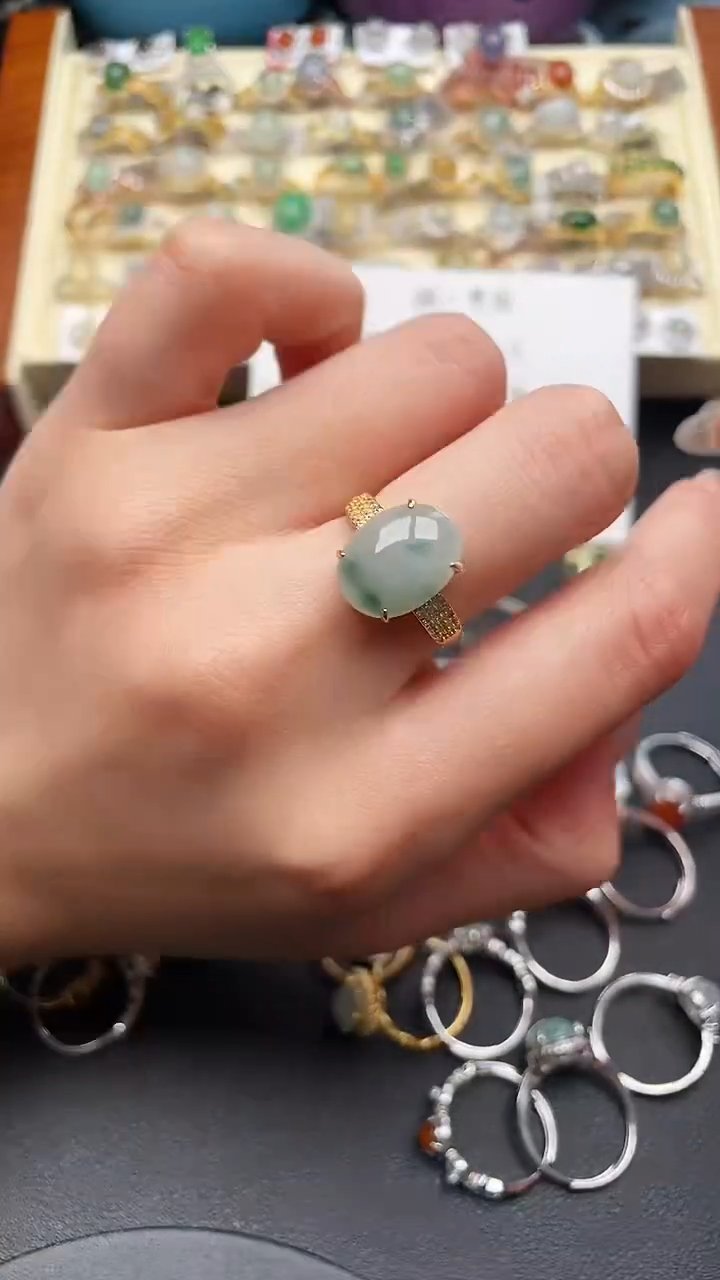 【闪购商品】翡翠戒指银S925镶嵌1111111111+4