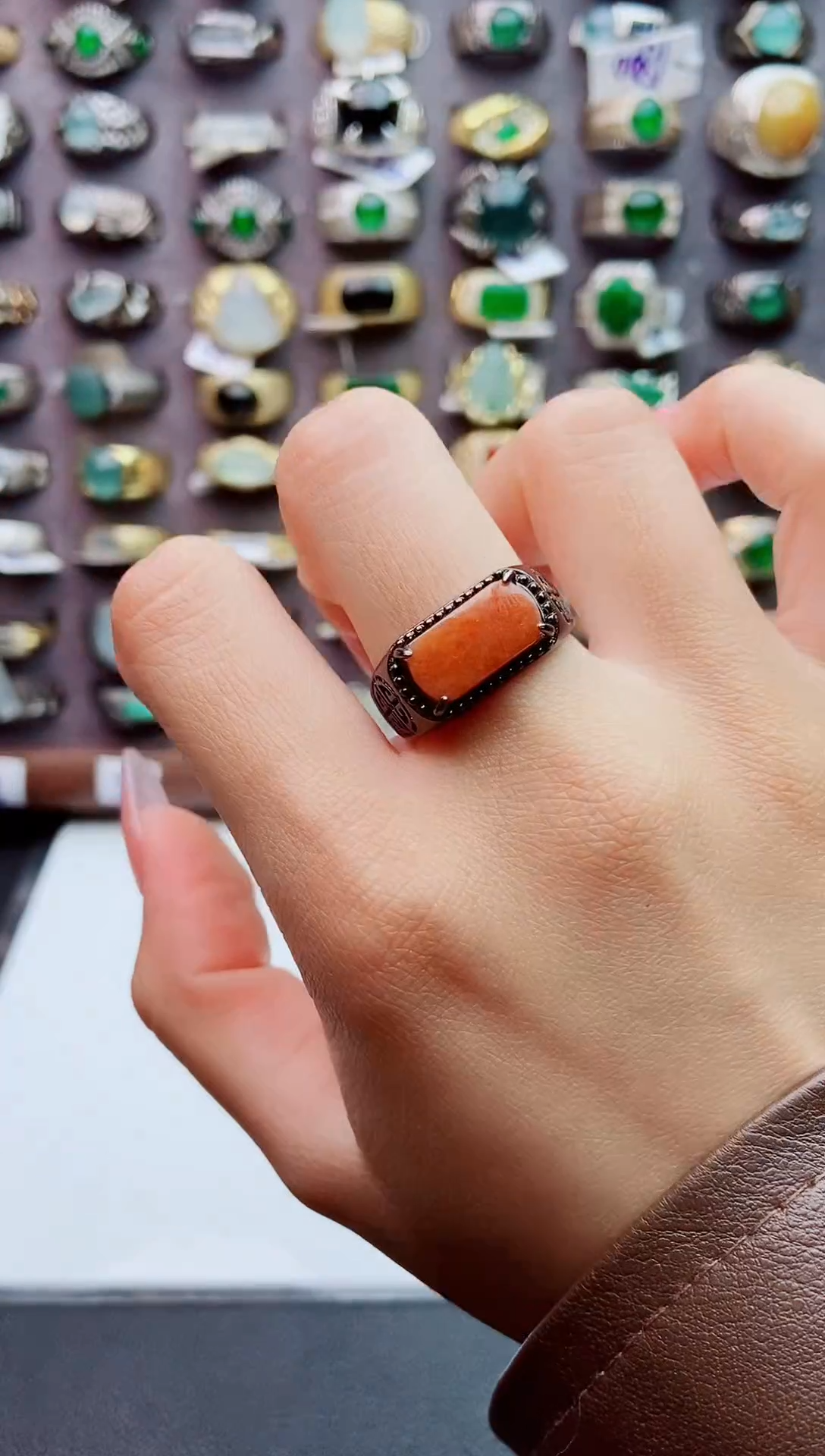 未镶嵌戒指翡翠天然翡翠男戒