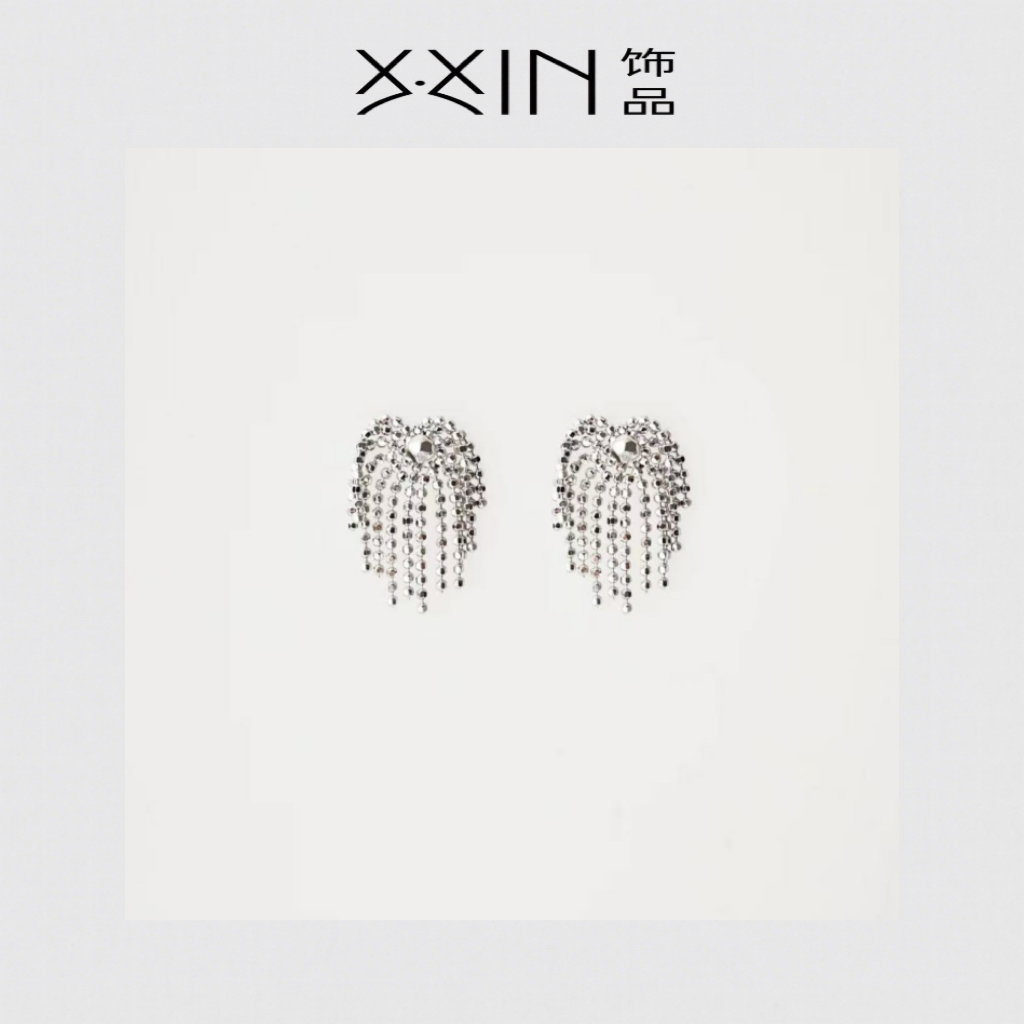 925银耳饰 X.Xin《花火》纯银流苏爆闪花火耳钉 HL0825074
