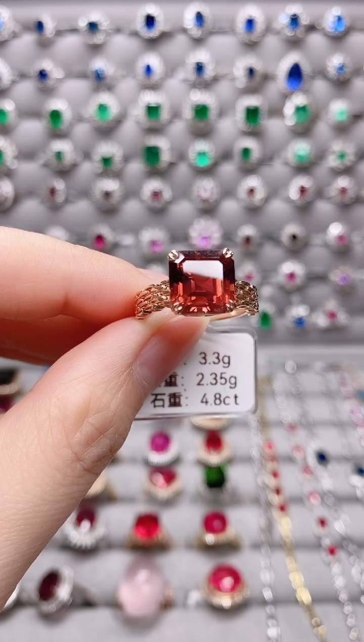 【闪购商品】碧玺18K金戒指18K金镶嵌.