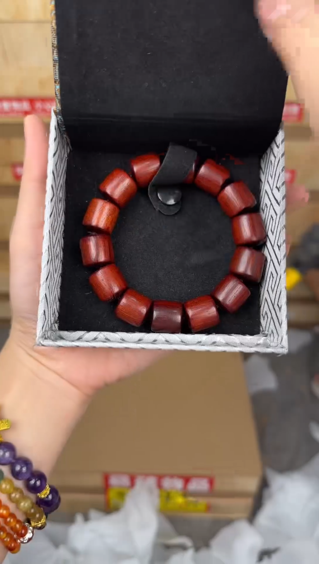 慈木器文玩阁血檀桶珠链接@@YS975