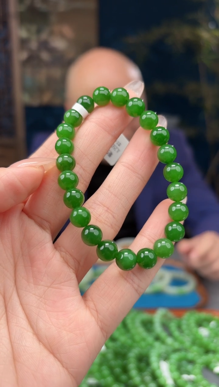 【闪购商品】和田玉手串未镶嵌碧玉卡8mm