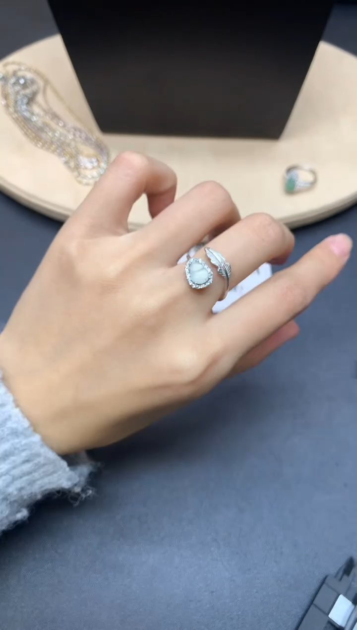 【闪购商品】翡翠戒指银S925镶嵌葫芦【多样性发其一】